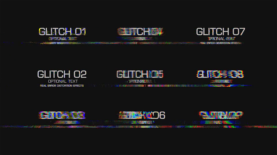 Glitch Text Effects Toolkit + 30 Title Animation Presets, Titles