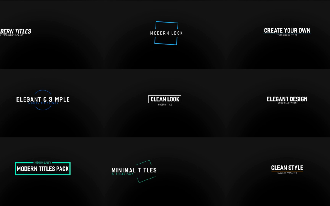 Premiere Pro Titles Pack Free